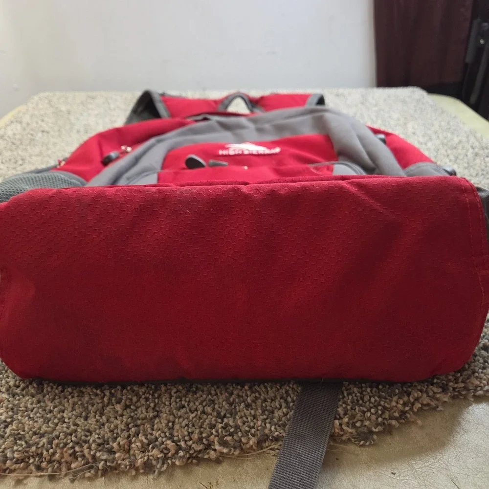 High Sierra Strap System Red & Gray Back Pack Hiking Outdoor Trail Country